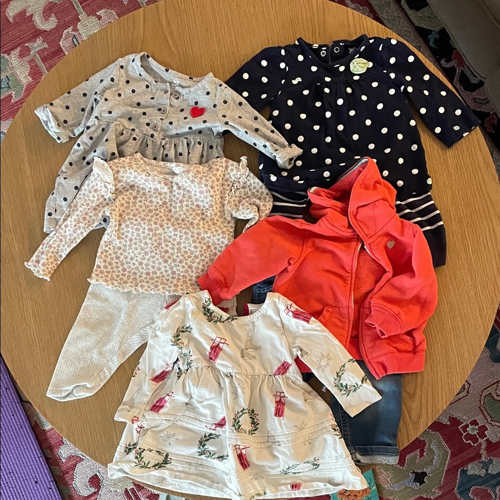 Baby girl Carters, Burt’s Bees, Cat & Jack outfits - 6-9 months.